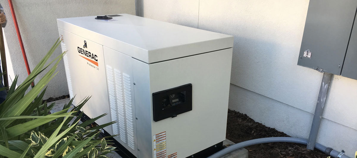 A Generac whole home generator installed neatly and wired to be easy to use.